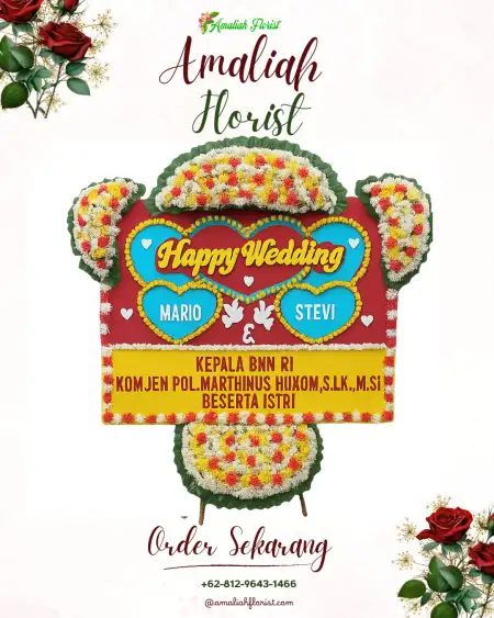 Papan Bunga Pernikahan Pangulah Baru